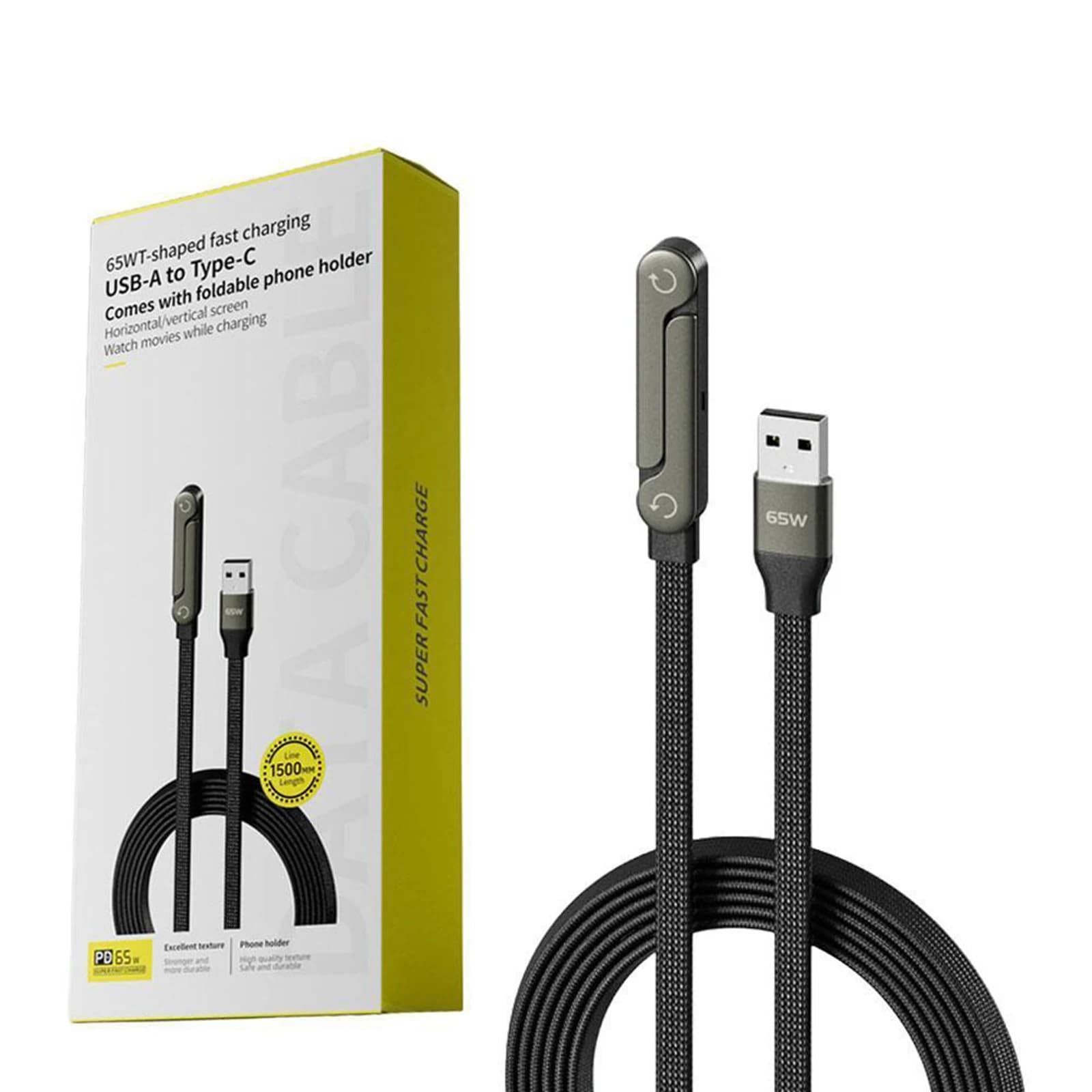 2-in-1 Invisible Holder Charger Cable with Stand Right Angle Multi-Functional Charger Cord for Smartphones Tablets