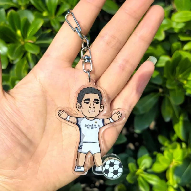 2026 Soccer Keychain Cartoon Football Star Player Pendant Key Ring Charm Sports Fan Gift for Men Women Backpack Decor