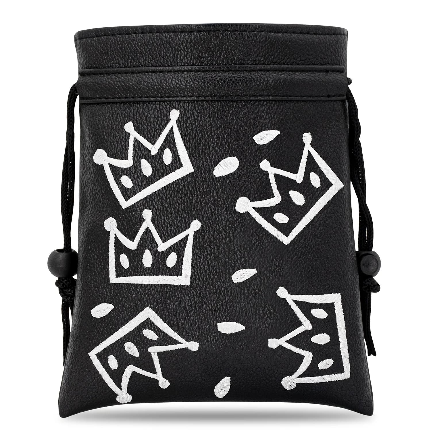 Portable Cheese Crown Style Golf Bag with Drawstring Closure, Durable Faux PU Golf Ball & Tee Pouch with Drawstring