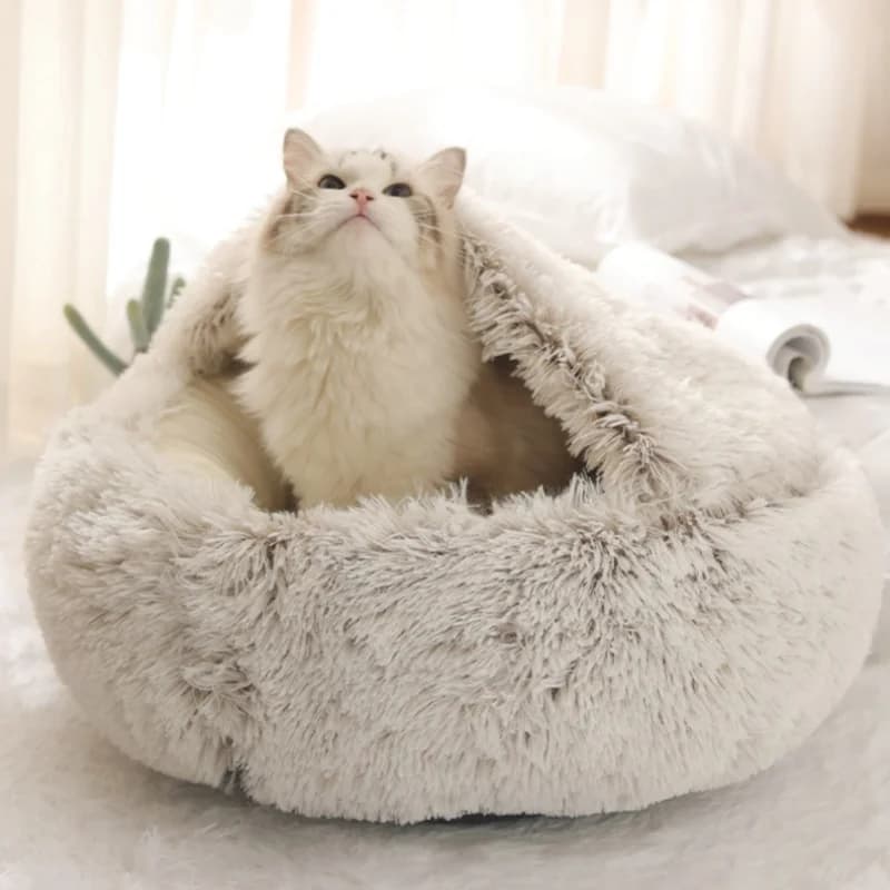 Shell Plush Cat Bed Nest Winter Comfortable Pet Bed Thicken Warmth Dog Mats Soft Stuffed Cat Mats Dog Supplies Pet Accessories