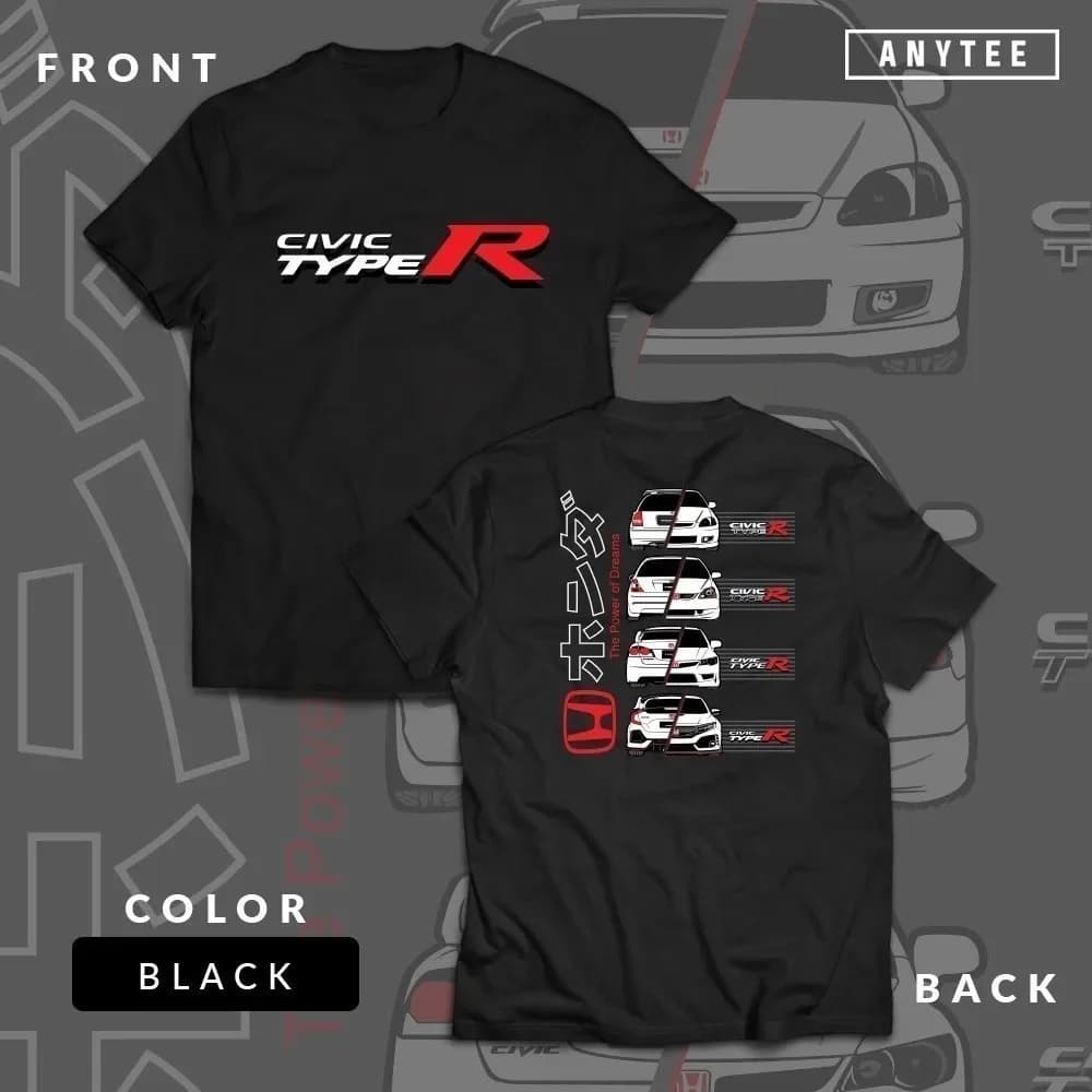 T-shirt da uomo Honda Civic Type R, stampa auto giapponese JDM, cotone morbido, stile casual streetwear estivo 2026