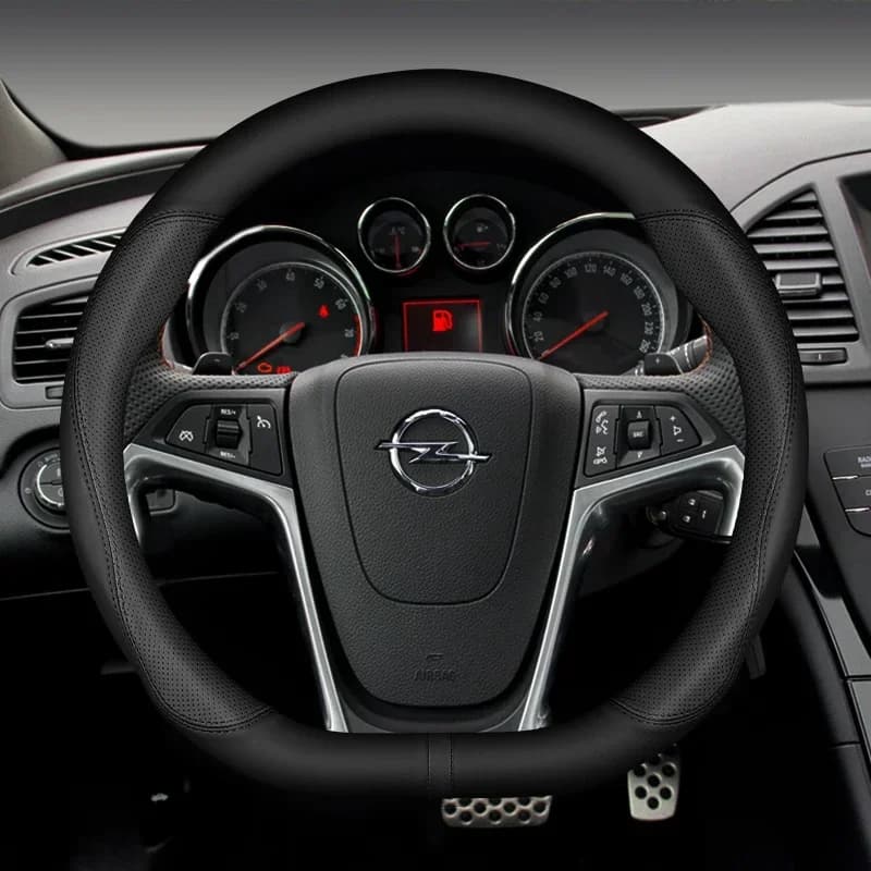 Per Opel OPC LINE Astra JHGK Insignia Corsa ET Mokka 37-38cm Coprivolante per auto Accessori auto in pelle PU