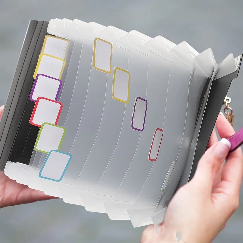 2 Pezzi Mini Portadocumenti Multistrato, Organizzatore Portatile per Documenti, Piccolo Contenitore per Archiviazione per Ufficio e Viaggi