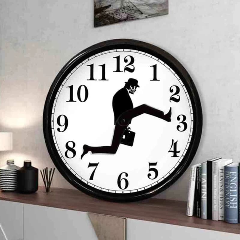 1 pz Funny Walks Clock Classic Wall Watch divertente Walking Silent Mute Clock Home Dector