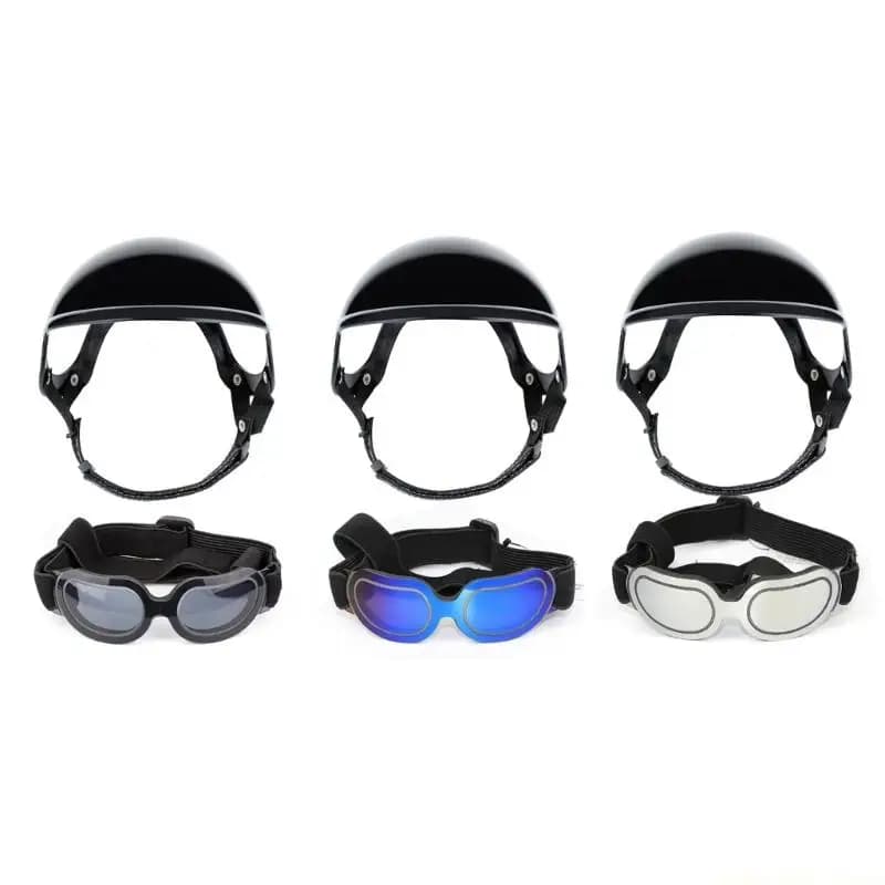 QX2E Occhiali per cani Cappello per cani Caschi per cuccioli Occhiali da sole per cani Caschi sicurezza Cappello per per