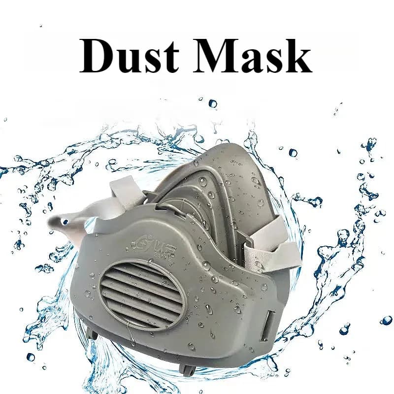 Maschera Antipolvere Mezza Faccia, Respiratore Antipolvere, Maschera di Sicurezza in Gomma con Filtro in Cotone per Fai-da-Te, Pulizie Domestiche, Falegnameria, Costruzione, Lucidatura