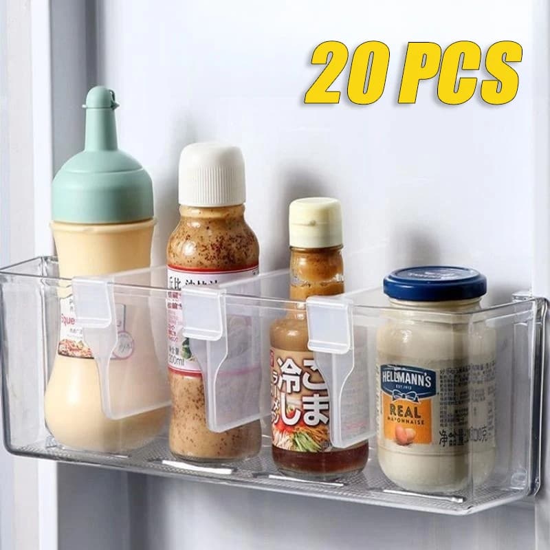 20 Pezzi Organizzatore per Frigo Organizzazione di Stoccaggio Divisore Divisore di Stoccaggio in Plastica Compensato Bottiglia da Cucina e Organizzatore per Barattoli