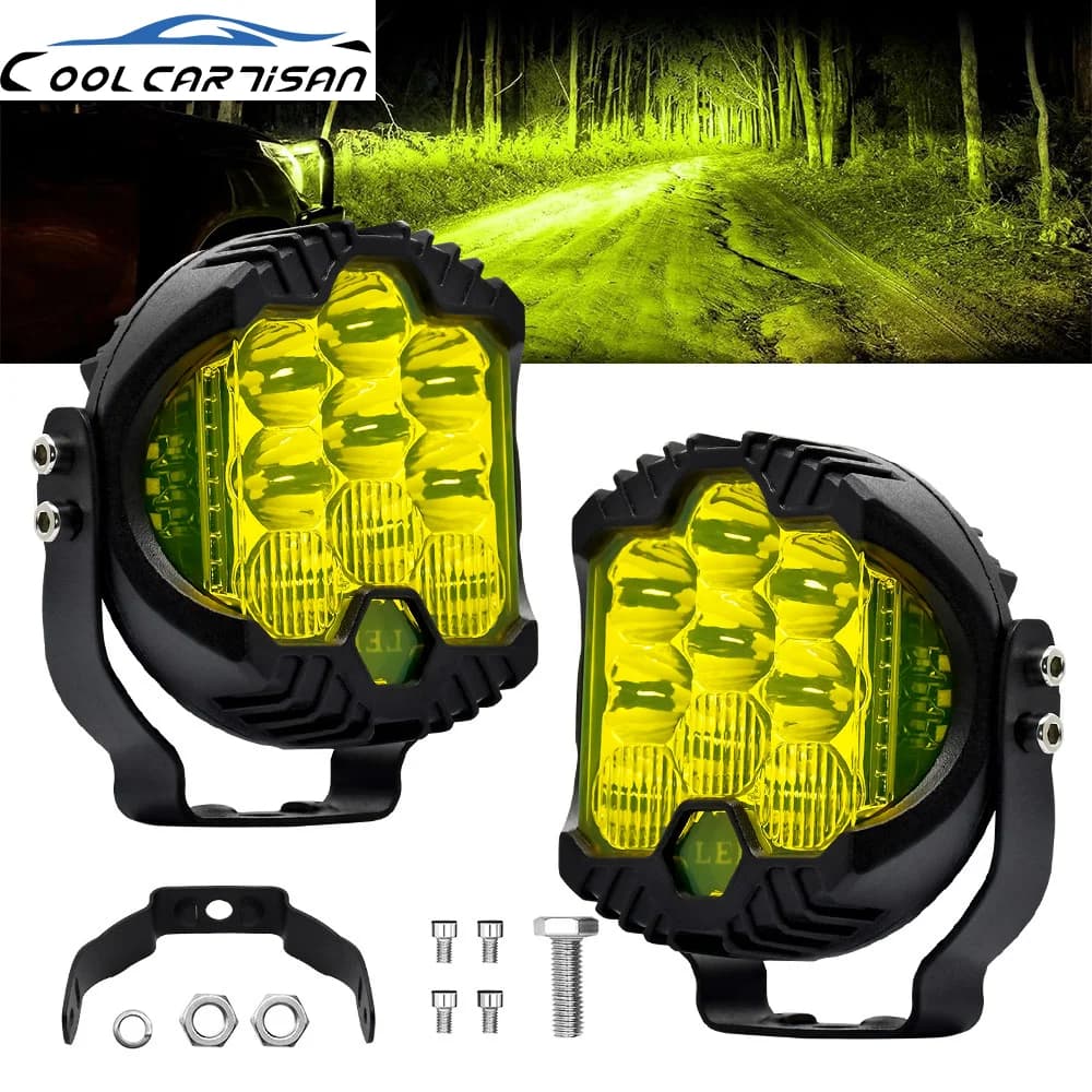3inch Led Search Bar Wok Light High Beam Headlights 120W Miles Motorcycle Projector for Volvo Truck Jeep 4x4 Off Road 12V 24V
