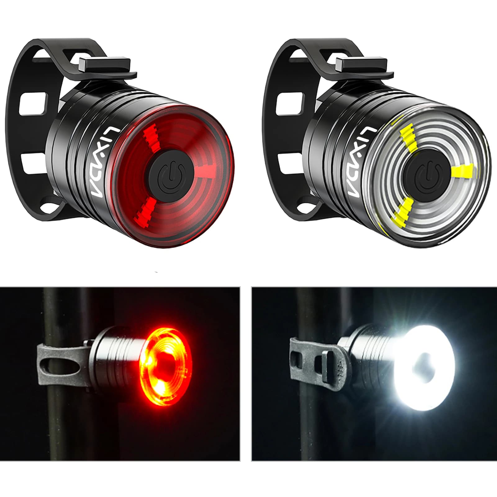 Lixada Bike Tail Light LED Bicycle Rear Light Cycling Safety Night Light Taillight Warning Light Mountain Bike Accessories 2024