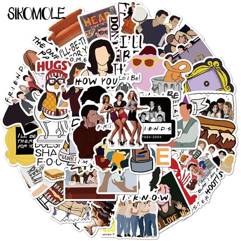 10/30/50PCS Friends Sticker TV Series Show Stickers Skateboard Fridge Phone Guitar Laptop Motor Travel Luggage Decals Sticker F5