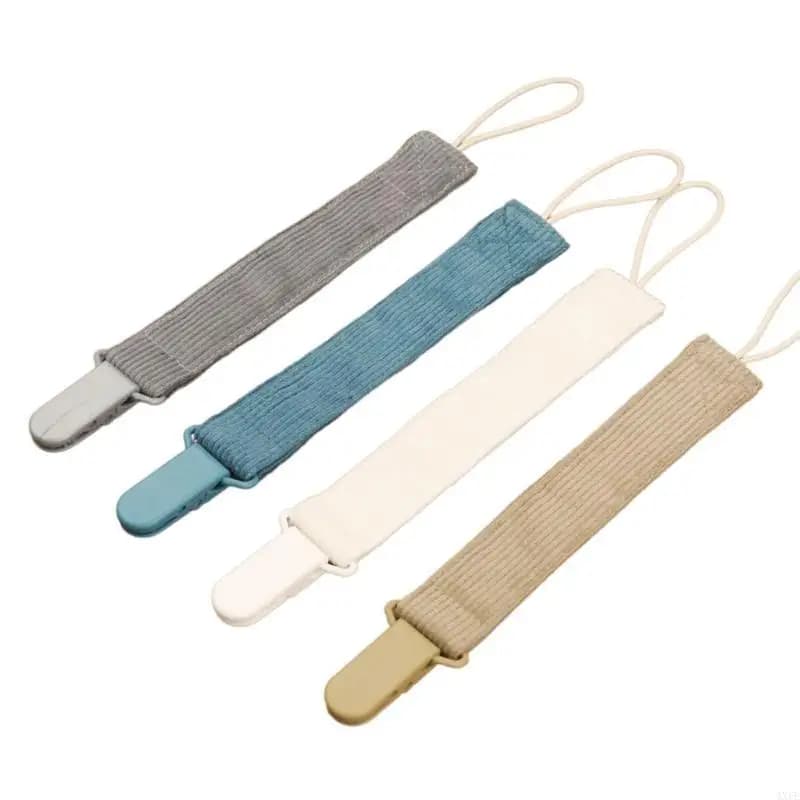Set 4 catenelle per ciuccio a strisce verticali, corda per succhietto, cinturino per massaggiagengive per neonati