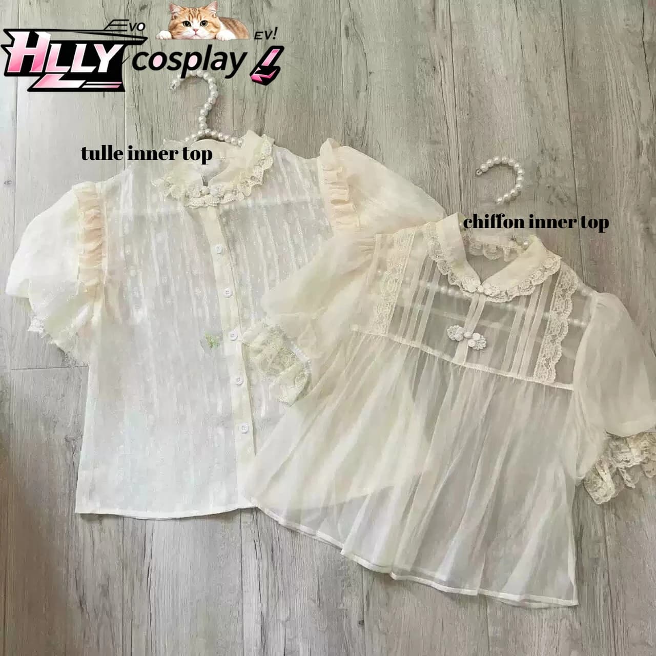 Camicetta in Tulle Super Morbida Stile Lolita Kawaii, Top Estivo per Cosplay, Feste e Uso Quotidiano, Traspirante e Leggera