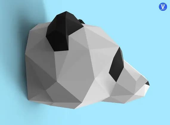 Panda Wall Hanging 3D Paper Model DIY Handmade Paper Die Hanging Toy Geometric Origami Composition