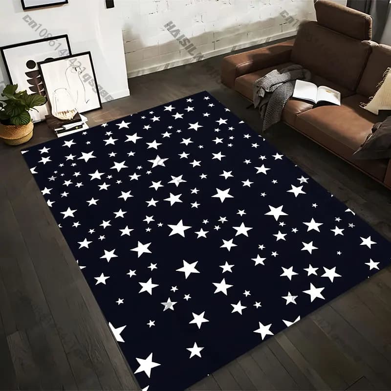 Carpets printed with glittering night sky of stars in 21 different sizes, yoga mats for adults, decorations for the living room, customized zerbini