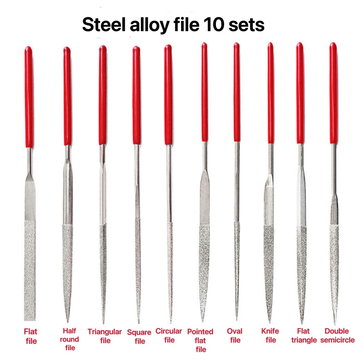 Set di lime Mini aghi diamantati da 10 pezzi-140mm/5.5 pollici-perfetto per artigianato in ceramica, lavorazione del legno, lucidatura di gioielli e intaglio-S