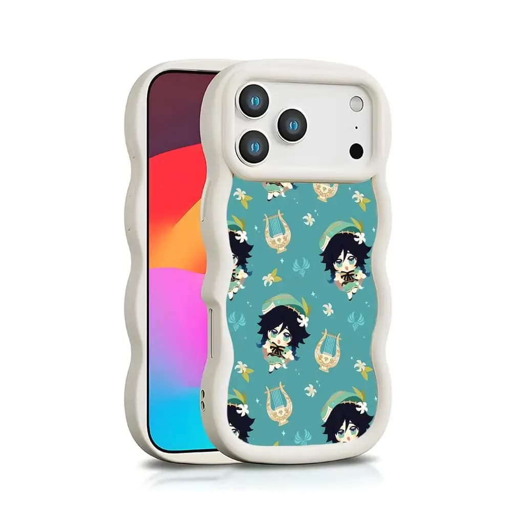 Custodia per telefono Game GI Venti Wavy Edge in TPU per iPhone 17 16 15 14 13 12 11 Air Pro Max Plus, Cover Colorata