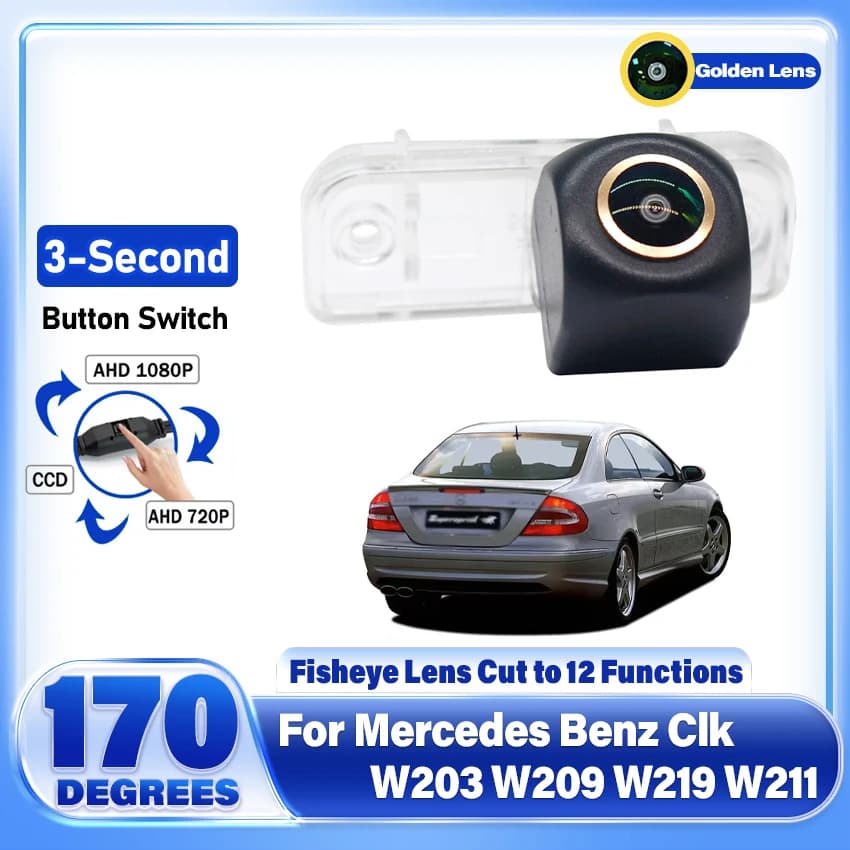 170 ° AHD CCD 1080P Telecamera posteriore per auto Telecamera impermeabile Visione notturna Retromarcia HD per Mercedes Benz Clk W203 W209 W219 W211