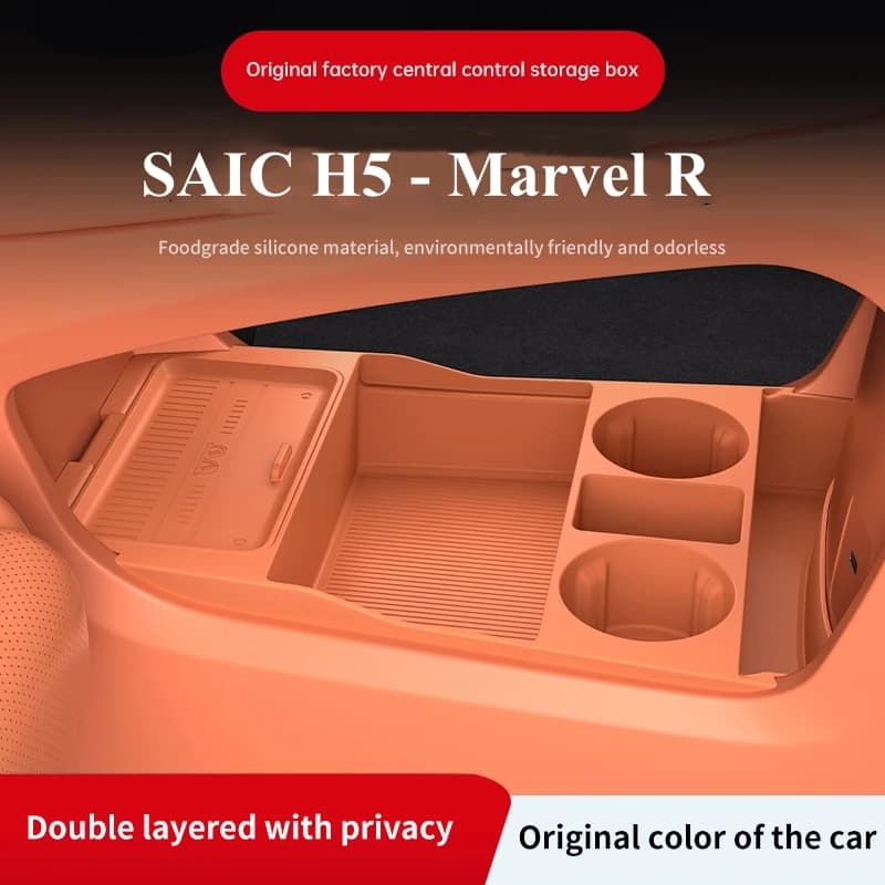 2025 Per SAIC H5 Marvel R Console centrale in silicone sotto la scatola di immagazzinaggio Organizzatore di controllo centrale Zerbino Interni auto