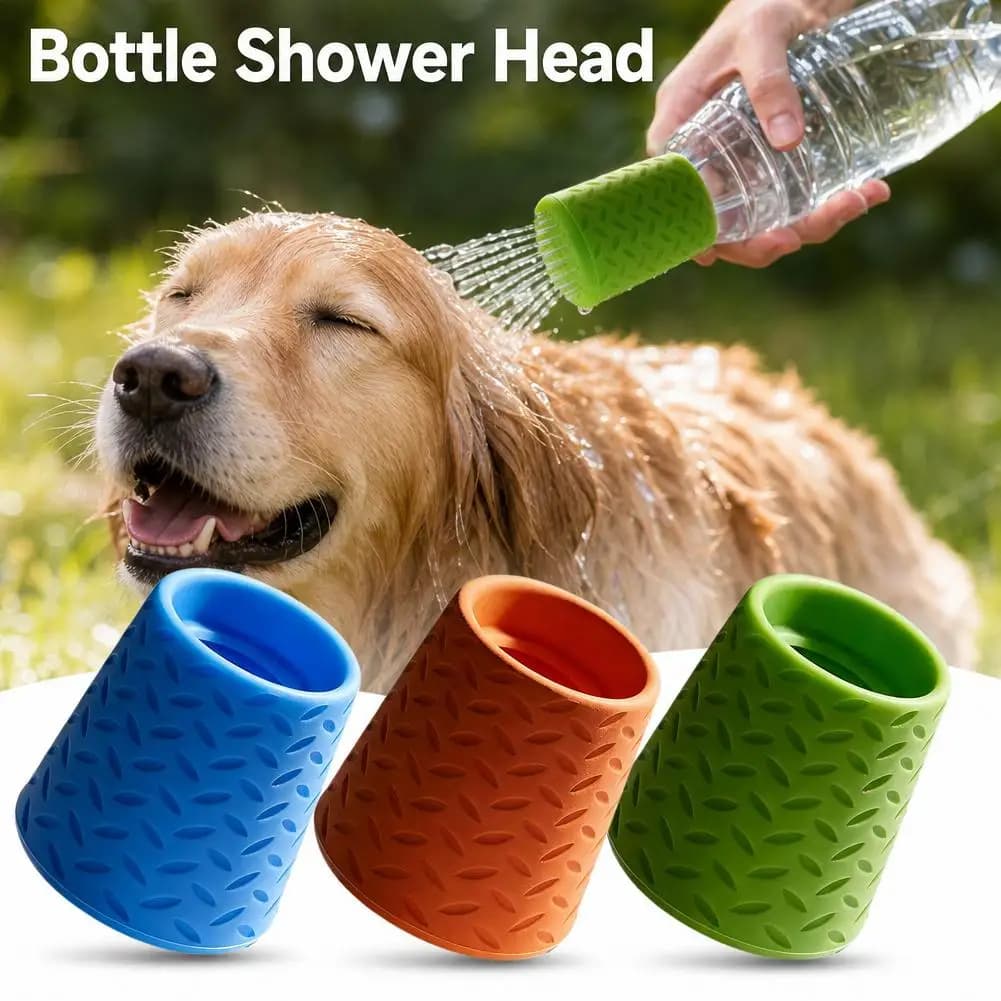 Universal Silicone Water Bottle Adapter Portable Dog Paw Washer Beach Sand Cleaning Cap Shower Sprayer Nozzle Attachment for Pet