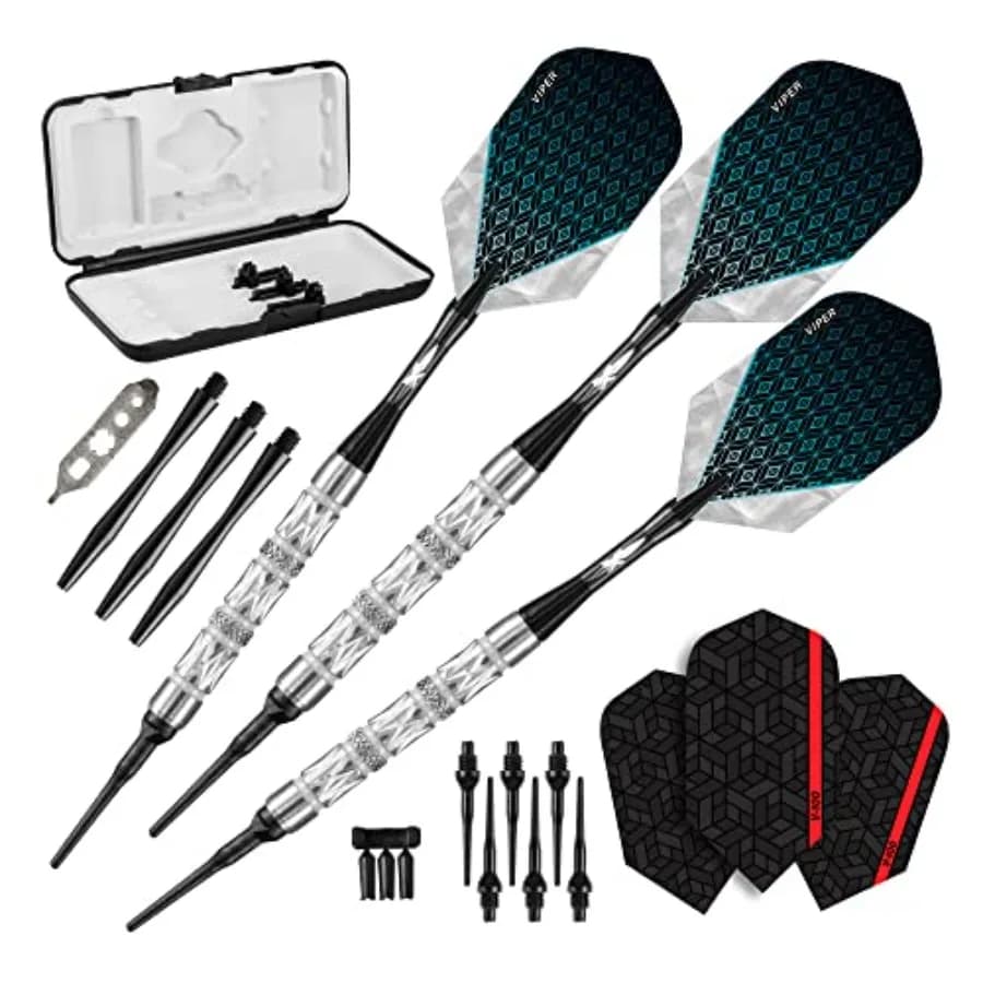 Set di freccette Viper Diamond con punta morbida in tungsteno al 90% e custodia