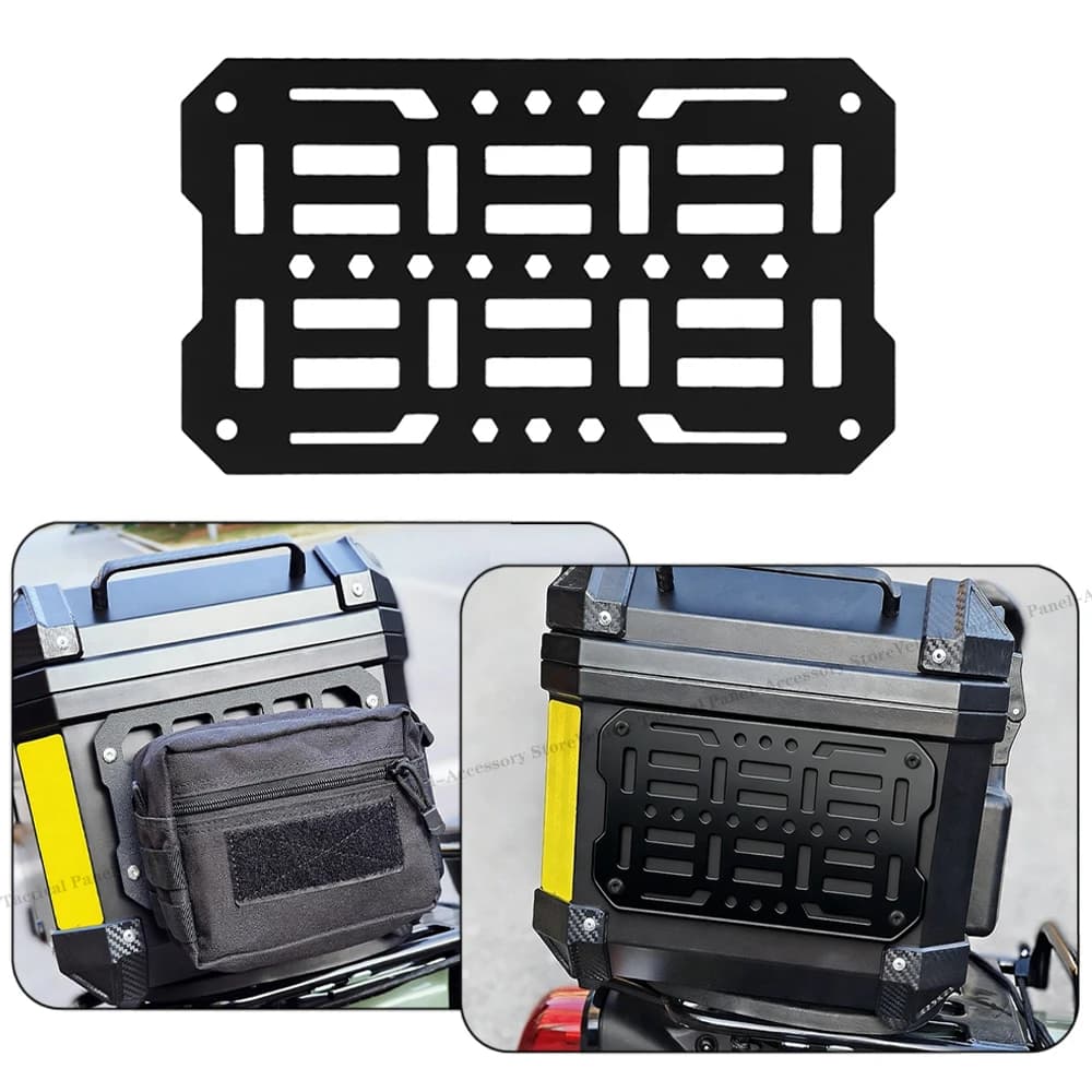 Motorcycle Top Case Molle Quick-Mounting Tactical Trunk Storage Box Aluminum Alloy Molle Panel Universal Side Box