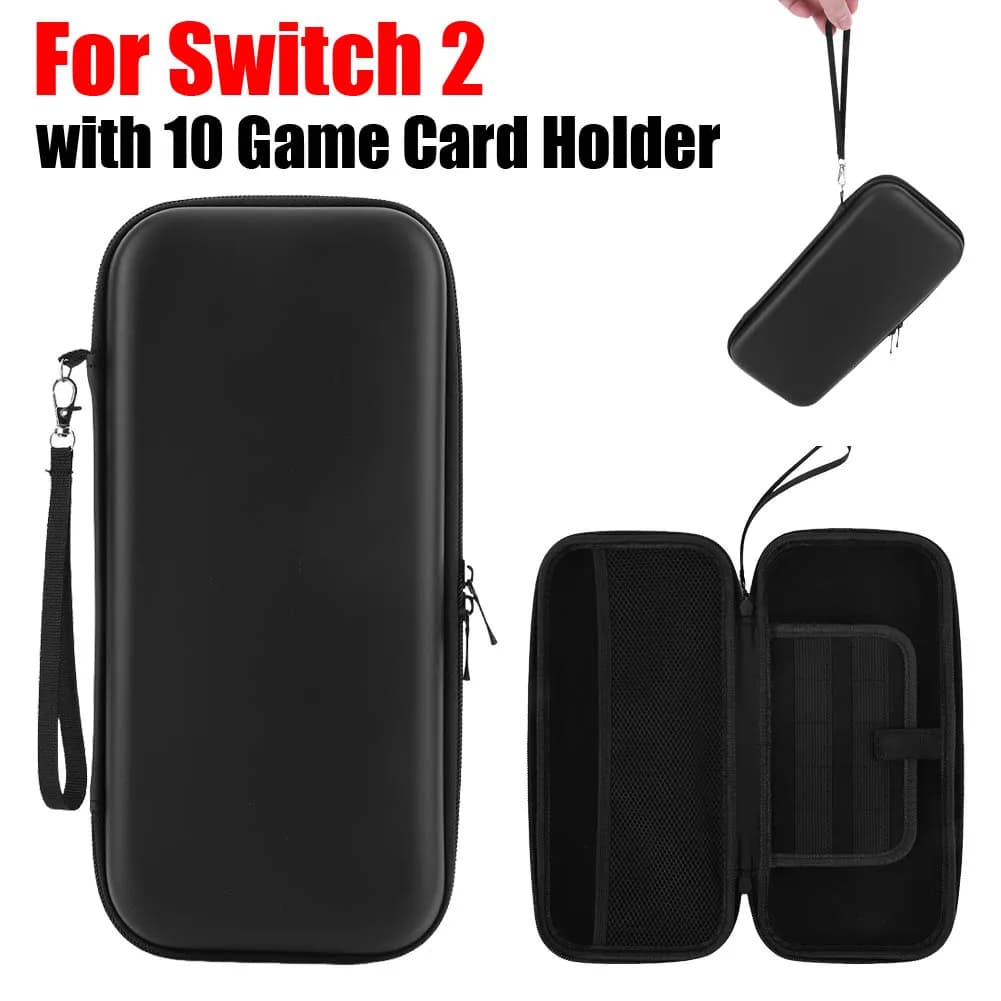 Custodia da trasporto in PU per Switch 2 Custodia portatile Custodia per console di gioco antigraffio con 10 porta carte da gioco Accessori per giochi