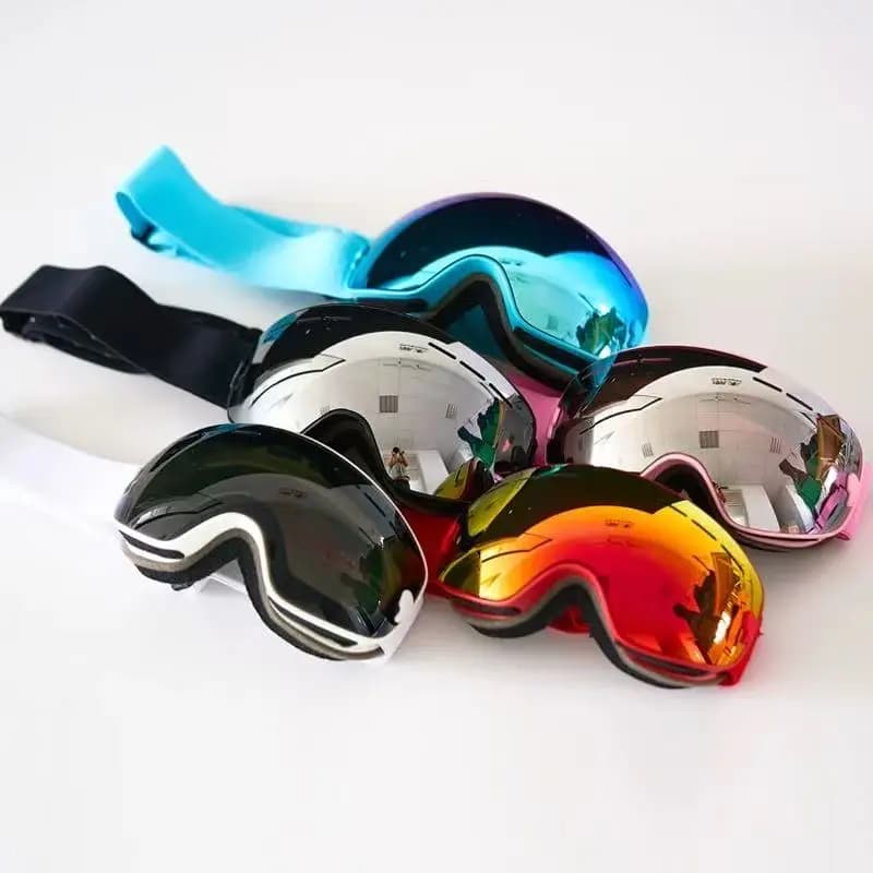 Occhiali da sci a doppio strato antiappannamento per ragazzi con lenti REVO colorate UV400, occhiali da snowboard per bambini