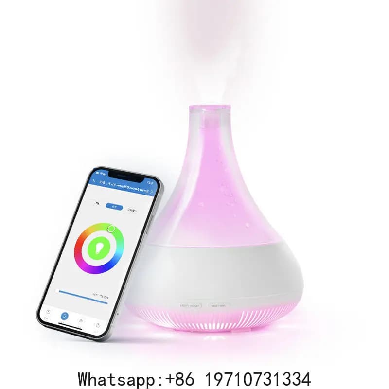 Diffusore di Aromi Intelligente, Umidificatore Domestico per Oli Essenziali, con Bluetooth e Luce Colorata