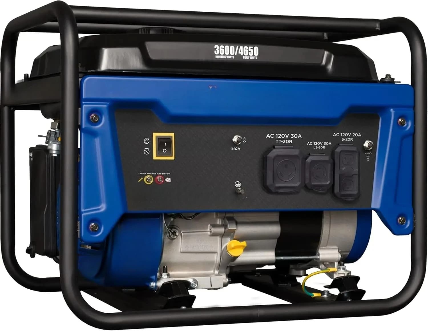 Generatore Portatile a Gas Peak Watt, Pronto per Camper, con Presa 30A e Sensore CO