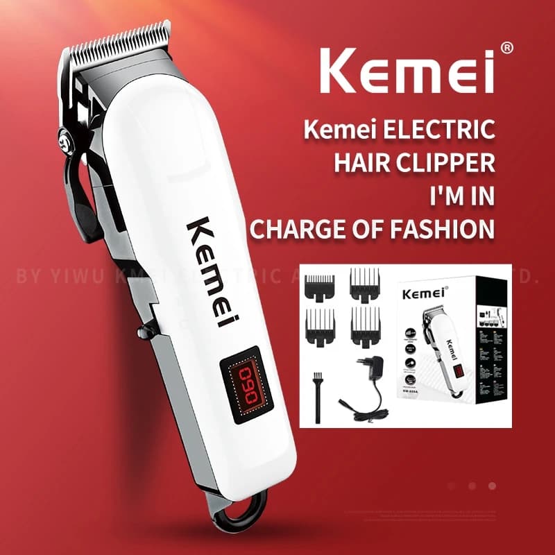 Kemei professional haircuts adjustable for men Eelectric powerful beard rechargeable haircut barber machine