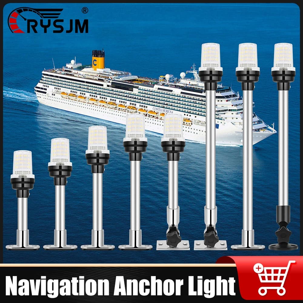 Marine 12V-24V Ancoraggio di navigazione Luce a LED Luce per barche Yacht Vela Indicatore di segnale di navigazione Tutto rotondo 180 ° Impermeabile