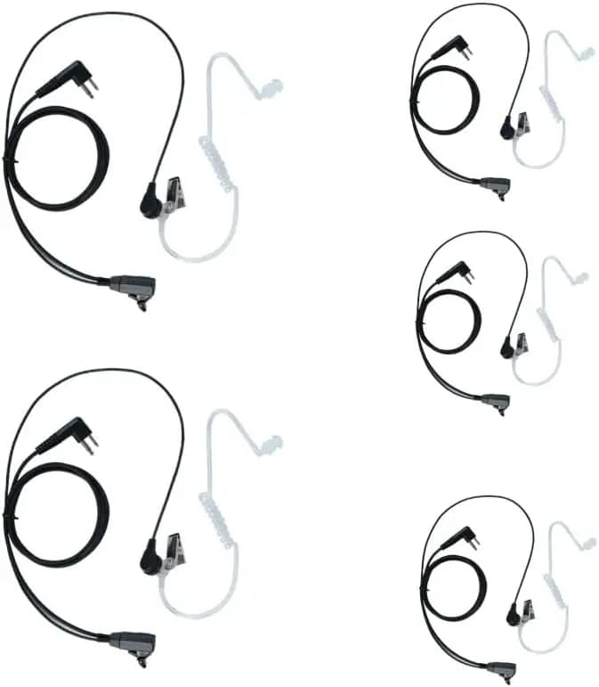 5 Pack Walkie Talkie Earpiece Headset PTT MIC for Motorola 2 Way Radio 2 Pin CP185 CP200 CLS1410 CLS1110 MAGONE BPR40 BC130 DLR1