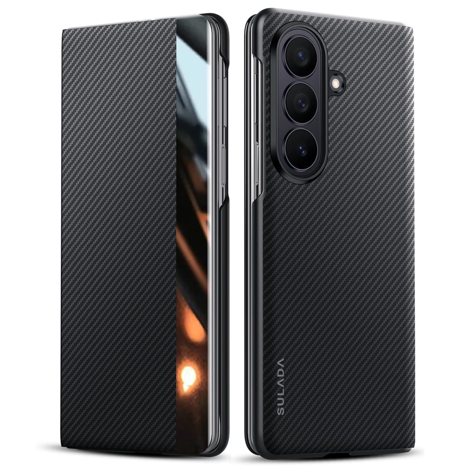 SULADA For Samsung Galaxy Z Fold8 Ultra Magnetic Case View Window Leather Phone Cover with Auto Wake / Sleep - Black