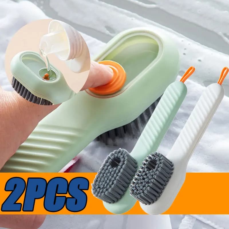 1/2 pezzi spazzola per pulizia multifunzionale spazzola per scarpe liquida a setole morbide spazzola per vestiti scarpa bordo per abbigliamento detergente per scarpe