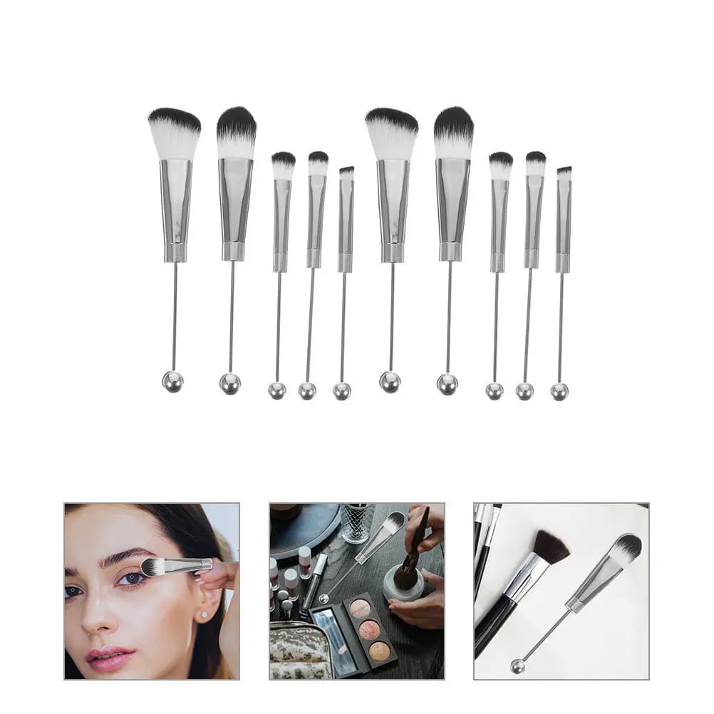 2Sets Makeup Brush Set Small Lightweight Portable for Face Eye Shadow Blush Powder Concealer Application All Skin Types Women