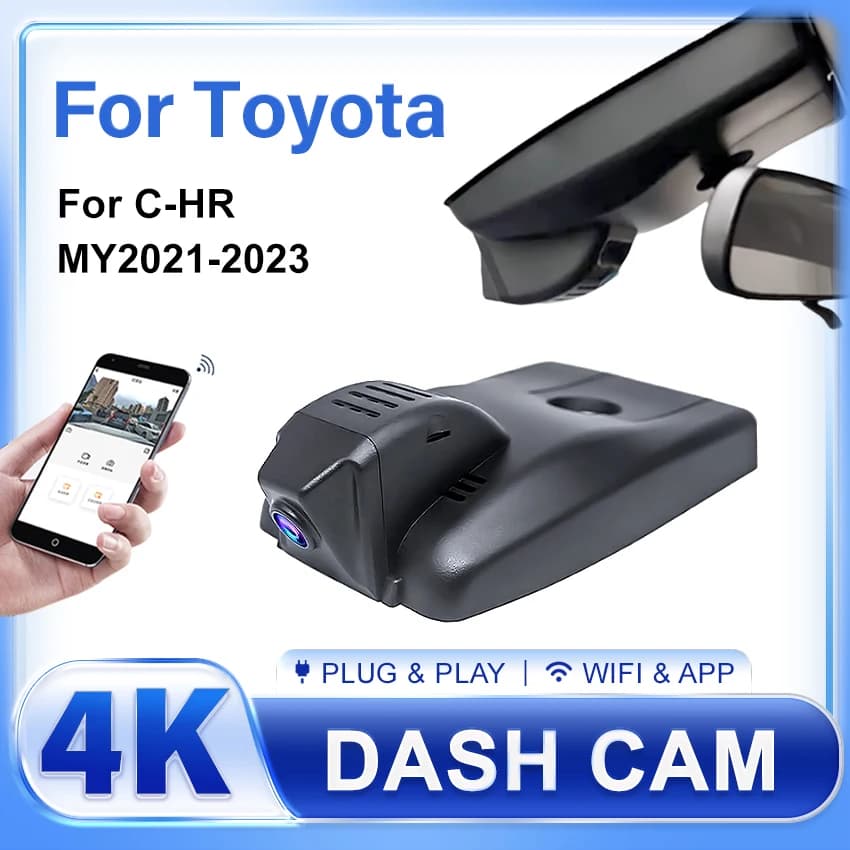 4K Auto DVR Dash Cam Dual Lens Camera For Toyota CHR C-HR IZOA 2021-2023 Plug and play DashCam Auto Accessories