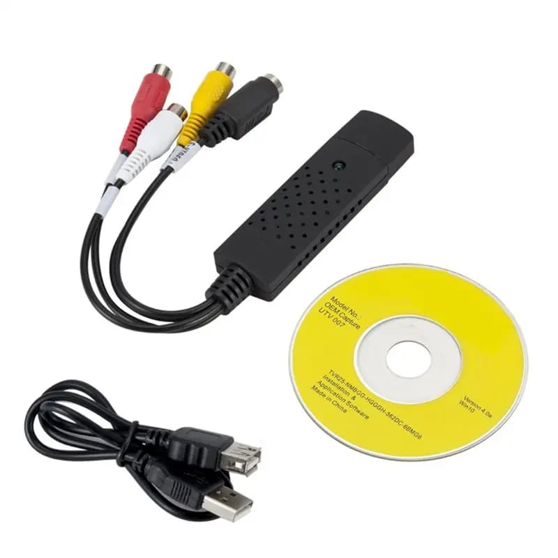 B03B-USB 2.0 VHS To DVD Converter Record Capture Card Convert Analog Video To Digital Format Audio Video DVD VHS PC Adapter
