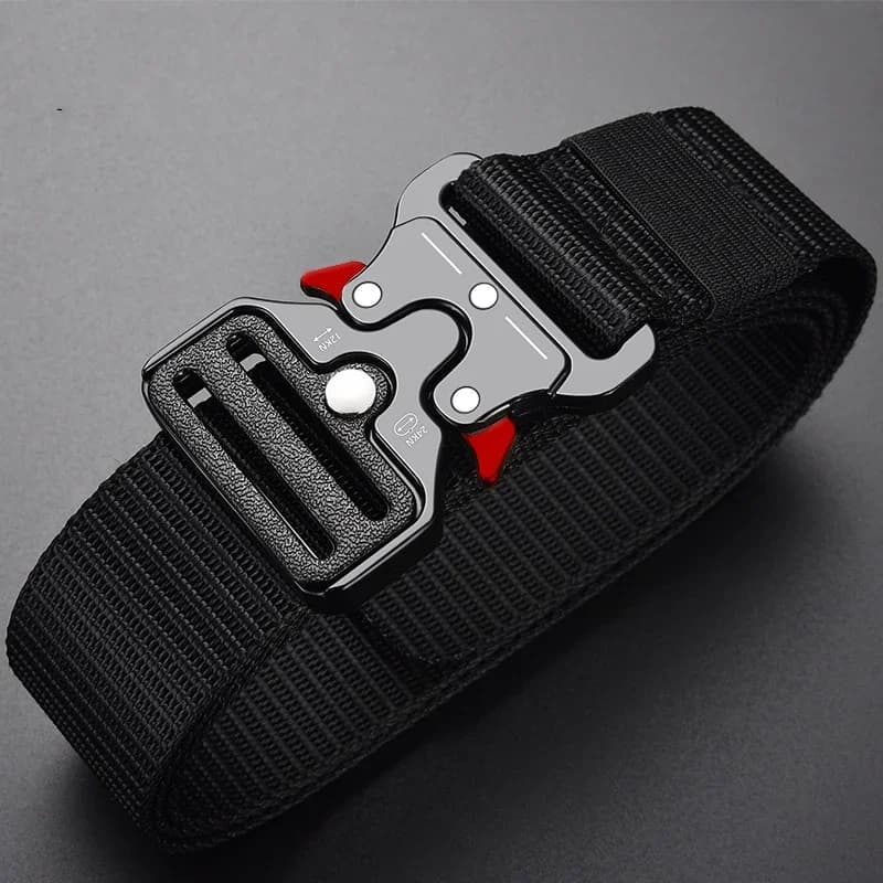 1 piece men's tactical sports belt, quick release symmetrical buckle, polyester fiber, suitable for outdoor training militar