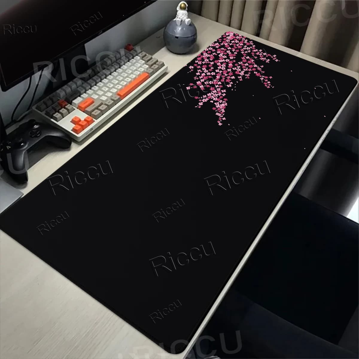 Japan Cherry Blossom Mouse Pad XXL Black Laptops Gaming Deskmat Sakura Mousepad Office Carpet Gamer Keyboard Computer Table Mats