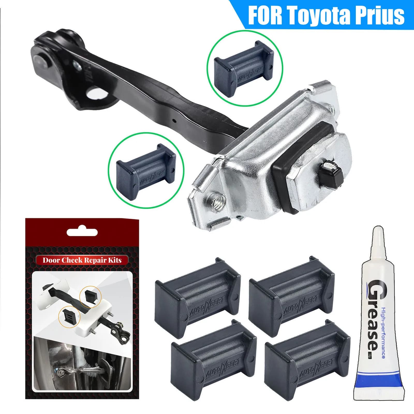 4 pezzi porta auto cinghia di controllo controllo assy limitatore kit di riparazione tappo smorzamento per Toyota Prius 10 20 30 1997-2017 porta cadente