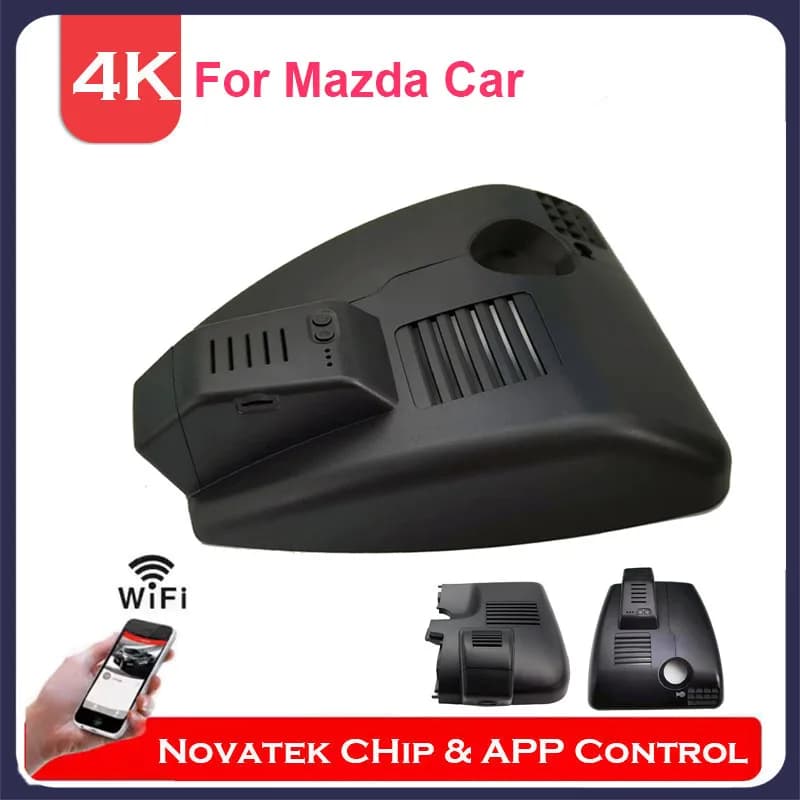 4K Plug And Play Wifi DVR Dash Cam for Mazda 6 Atenza CX-5 CX-4 CX5 CX4 2017-2023 left guide, APP control front and rear cam