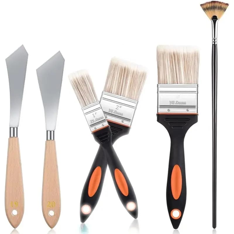 【RECOMENDAR】 Pennello per artista e frullatore a ventaglio 6 pezzi per set di pittura Pennello per frullatore per sfondo per dipingere cornici per finestre, finiture, attillati