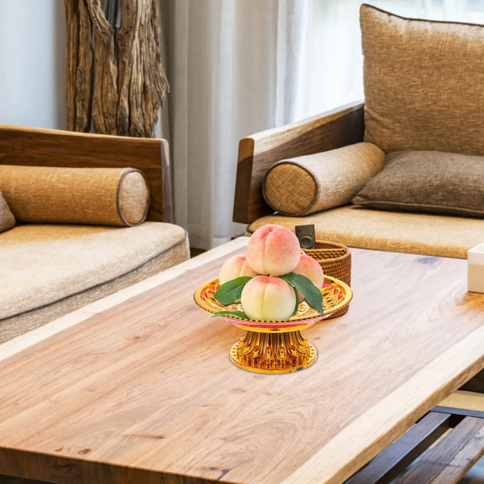 1Pcs Multi-Purpose Tribute Dish Temple Supplies Buddhist Offering Plate Fruit Tray Food Storage Container Retro Design Plastic