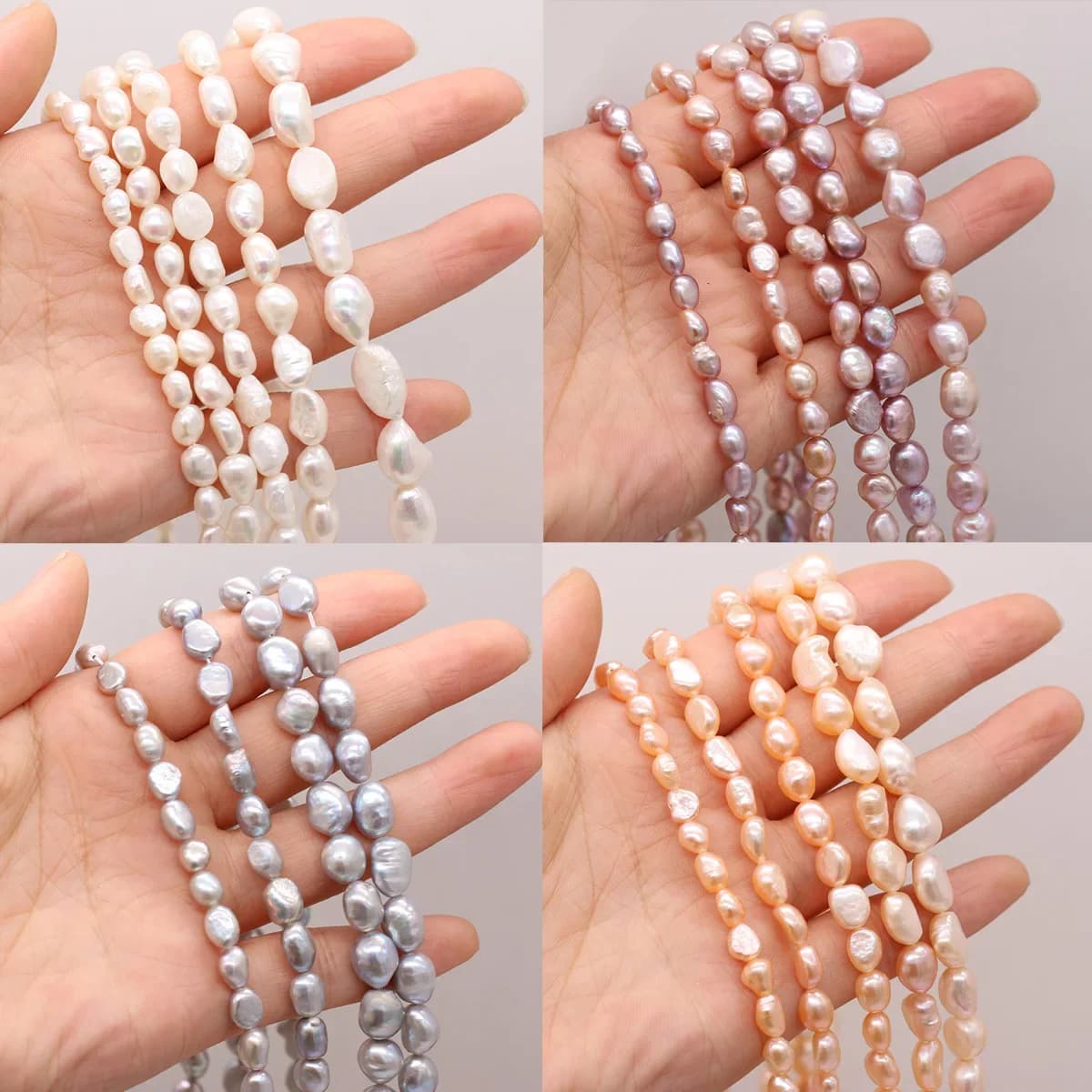 Perle vere d'acqua dolce naturali Perle irregolari grigie nere bianche per gioielli con ciondoli che realizzano orecchini collana braccialetto fai da te