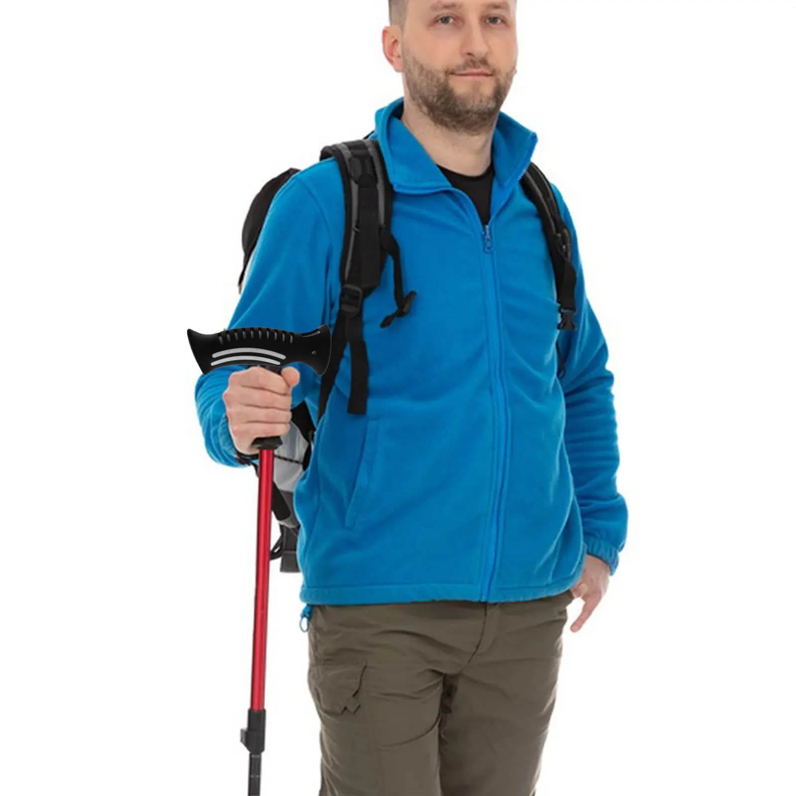 Impugnatura di Ricambio Premium per Bastone da Trekking, Ergonomica e Confortevole, Antiscivolo in Plastica, per Bastoni da Escursionismo con Manico Sferico