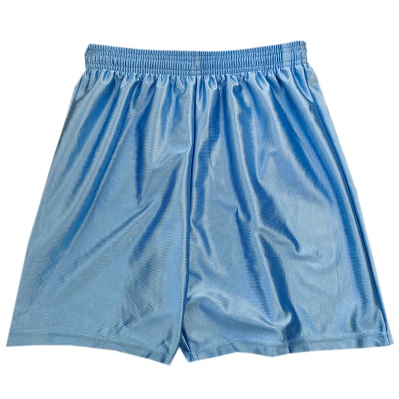 Invisible Zipper Open Crotch Glossy No Pockets Sky Blue Shorts Fitness Men Women Plus Size Sports Basketball Bottoms