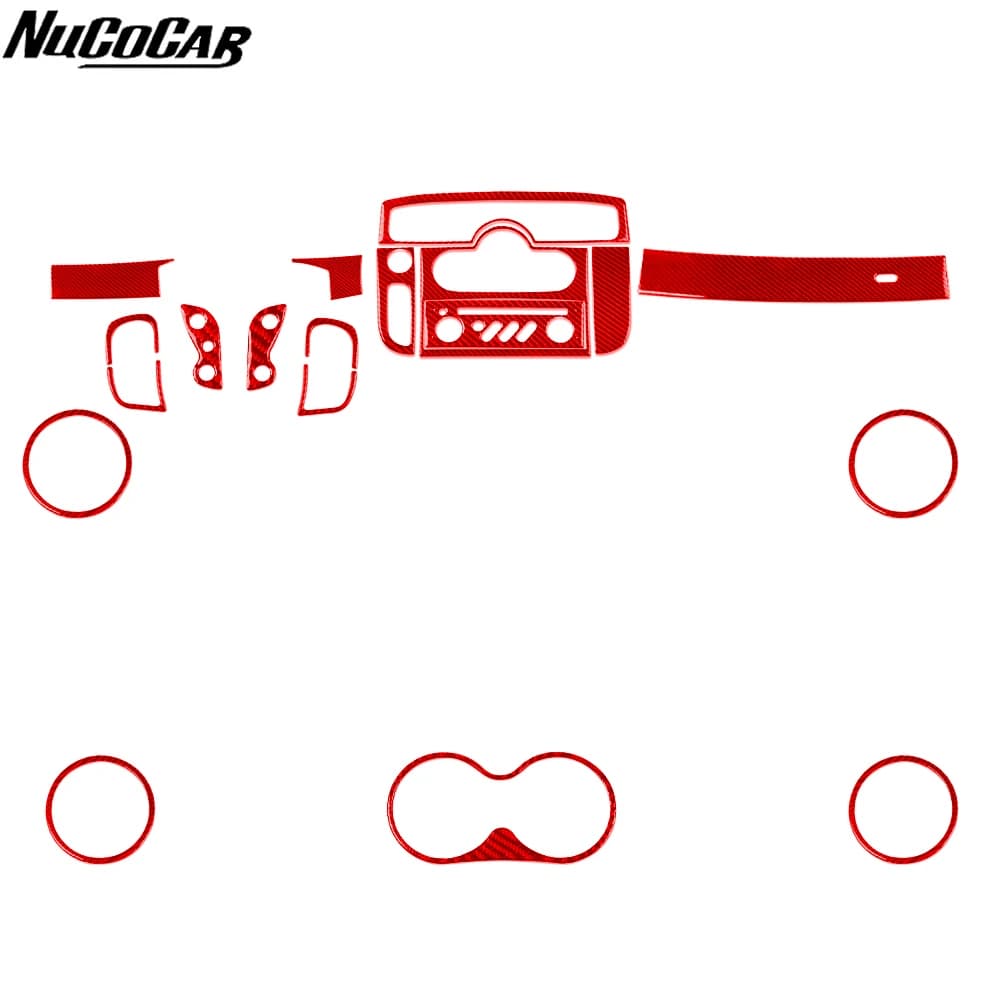 Adesivo Decorativo in Fibra di Carbonio Rossa per Renault Scenic 2003-2009, per Pannello Centrale AC, CD, Volante e Portiere