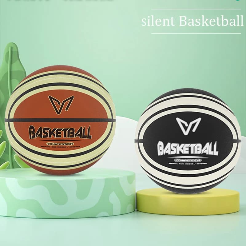 Silent basketball with fabric cover, training ball for bouncing noise, for children, PU foam, soft touch, perfect for the apartment
