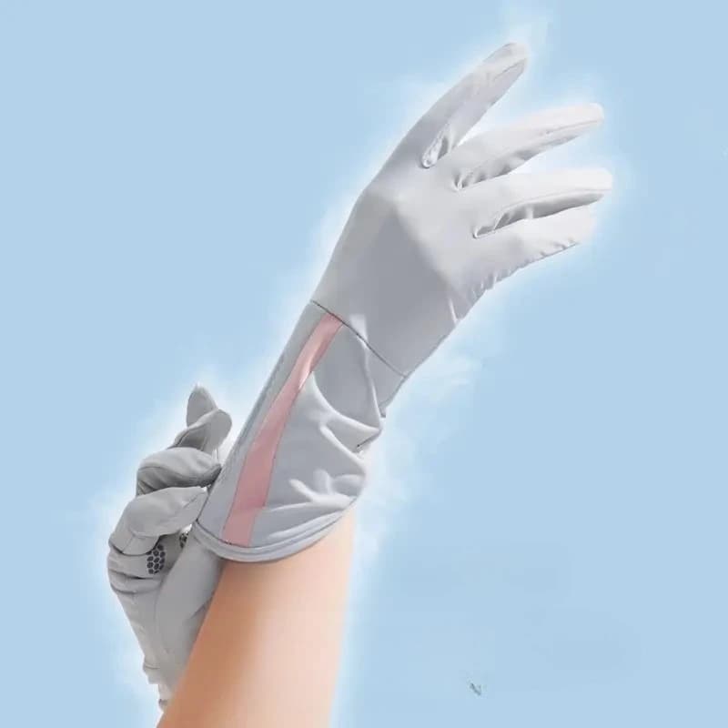 Guanti Estivi da Donna Sottili in Seta Ghiaccio Anti-UV, con Dita Libere per Touchscreen, Antiscivolo e Traspiranti per Guida e Ciclismo