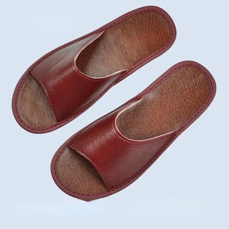 XIHAHA Pantofole in vera pelle di vacchetta moda estiva da uomo Pantofole da casa con fondo morbido Scarpe antiscivolo da donna Sandali da donna